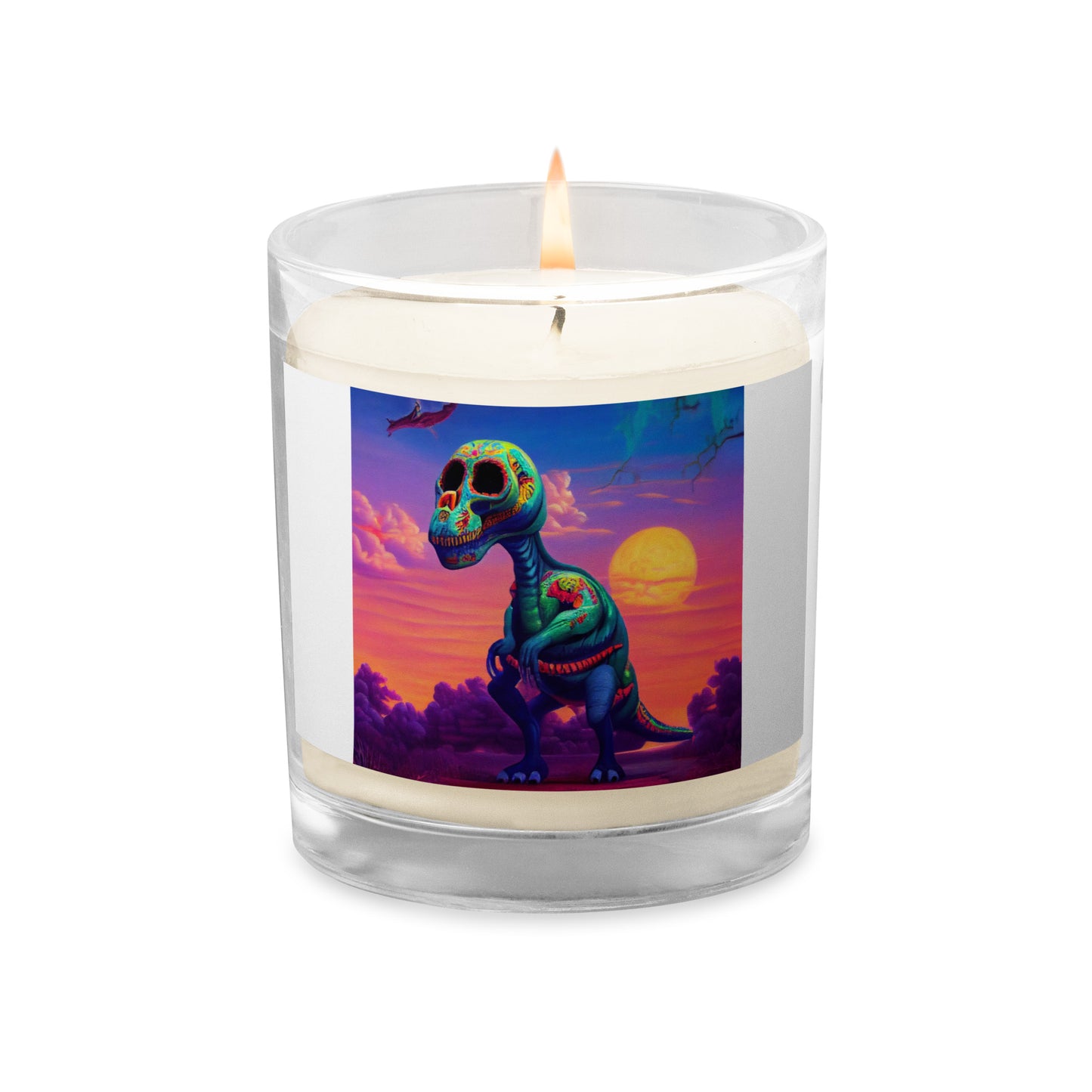 T-Rex Sugar Skull Soy Wax Candle